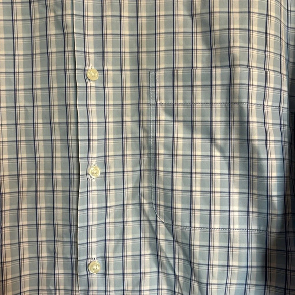 Neiman Marcus men’s blue plaid long sleeve button down shirt size 16 - Picture 3 of 8